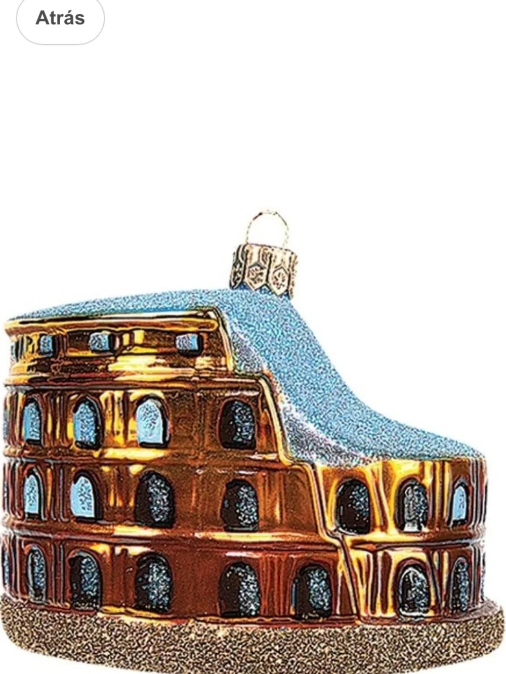 Rome Colosseum Glass Mouth Blown Hand Painted Christmas Ornament Made In Poland